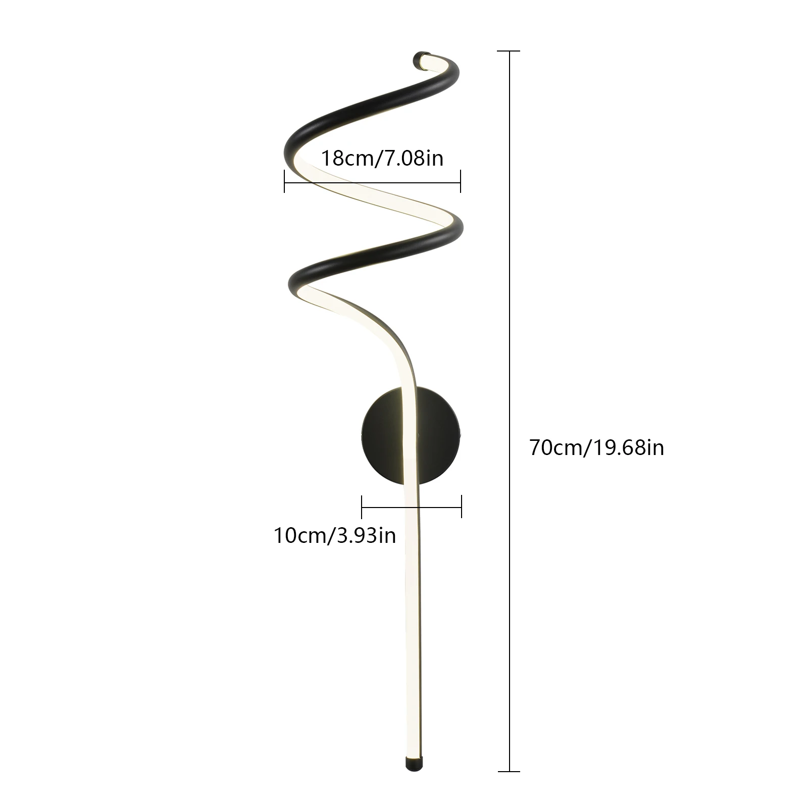 LED Wall Sconces LED Wall Lights Modern Black Spiral Wall Lamp Bedside Wall Lamps Warm White Wall Light Fixture for Bedroom