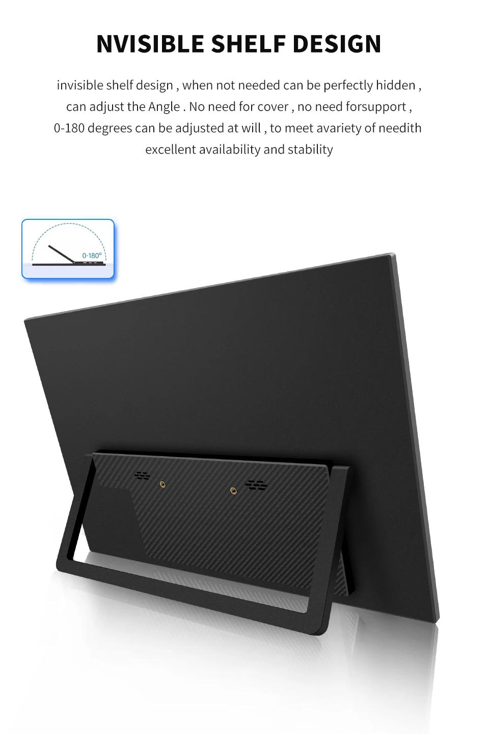 HGFRTEE 14.1inch Mobile Portable Monitor IPS Second Game Screen Extended Display for Laptop with Bracket For xbox/raspberry Pi