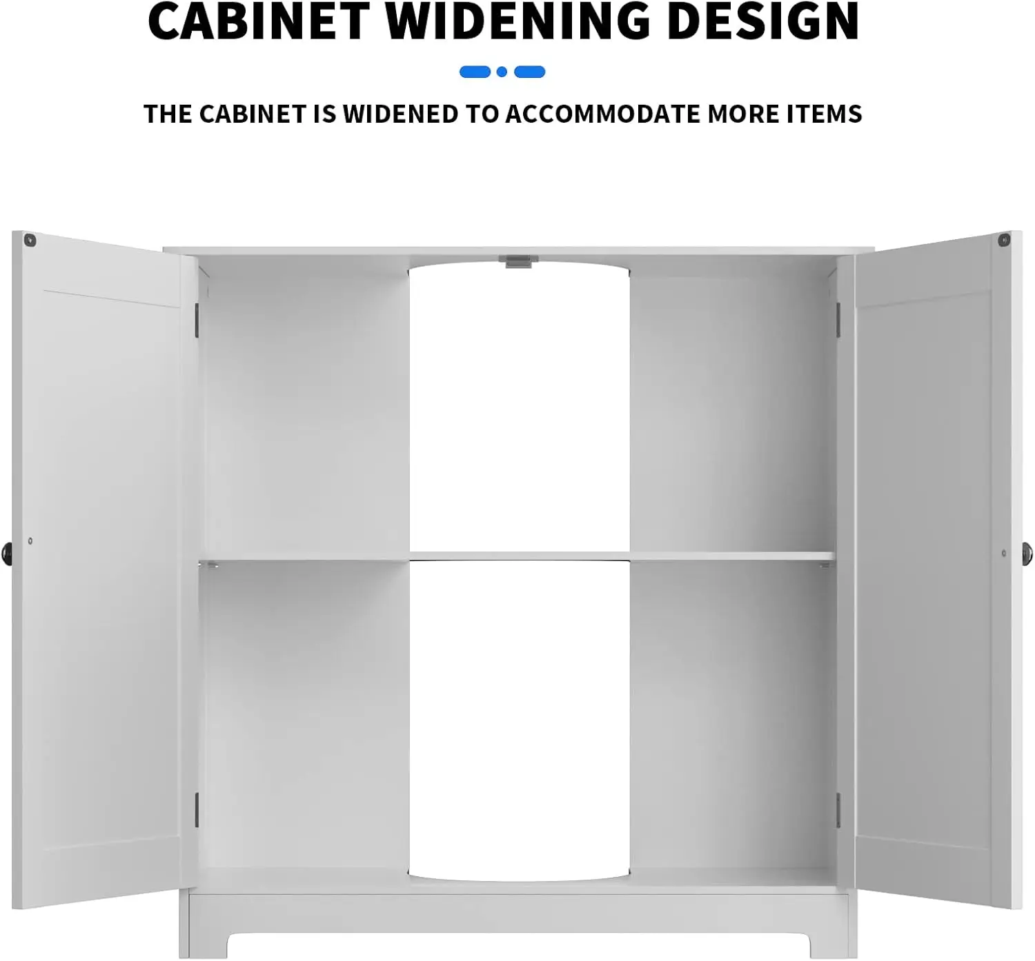 DayPlus Bathroom Under Sink Cabinet Storage Cabinet, Free Standing Wooden Organiser, Floor Basin Cupboard Unit with Double Doors