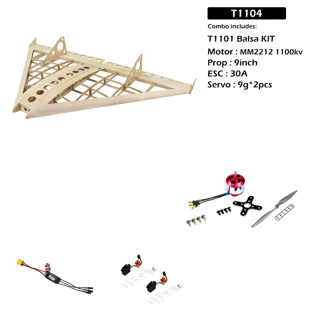 T11 Air Kart 1000mm Wingspan Balsa Wood RC Airplane Glider KIT/ KIT+Power Combo