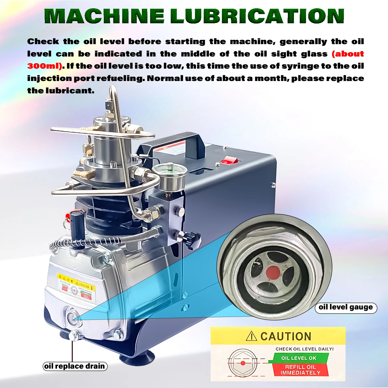 AUTO-STOP PCP AIR COMPRESSOR 300bar 4500psi High Pressure Air Compressor Electric Air Pump