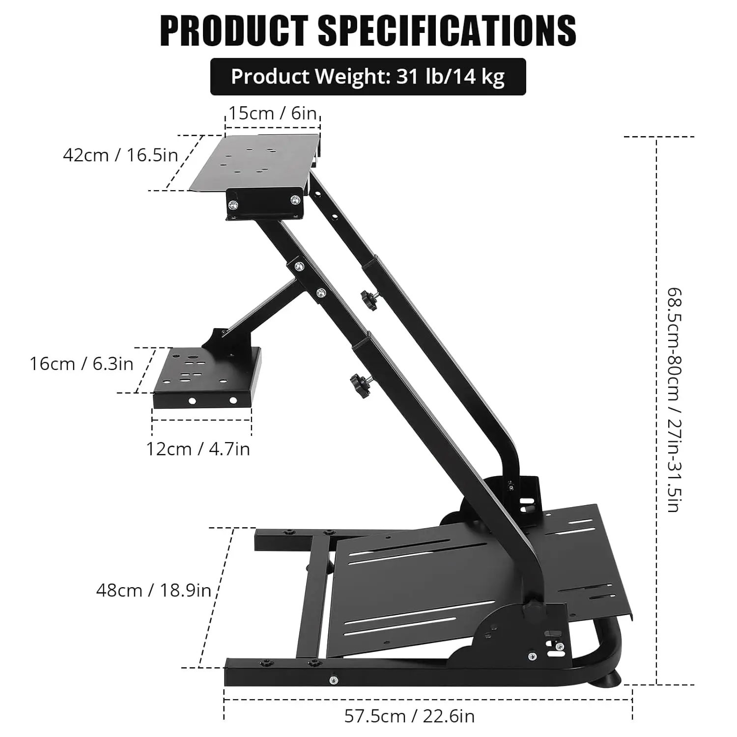 G920 Racing Steering Wheel Stand Shifter Mount fit Height Adjustable & Foldable Steering Wheal Stand for G25 G27 G29 Gaming