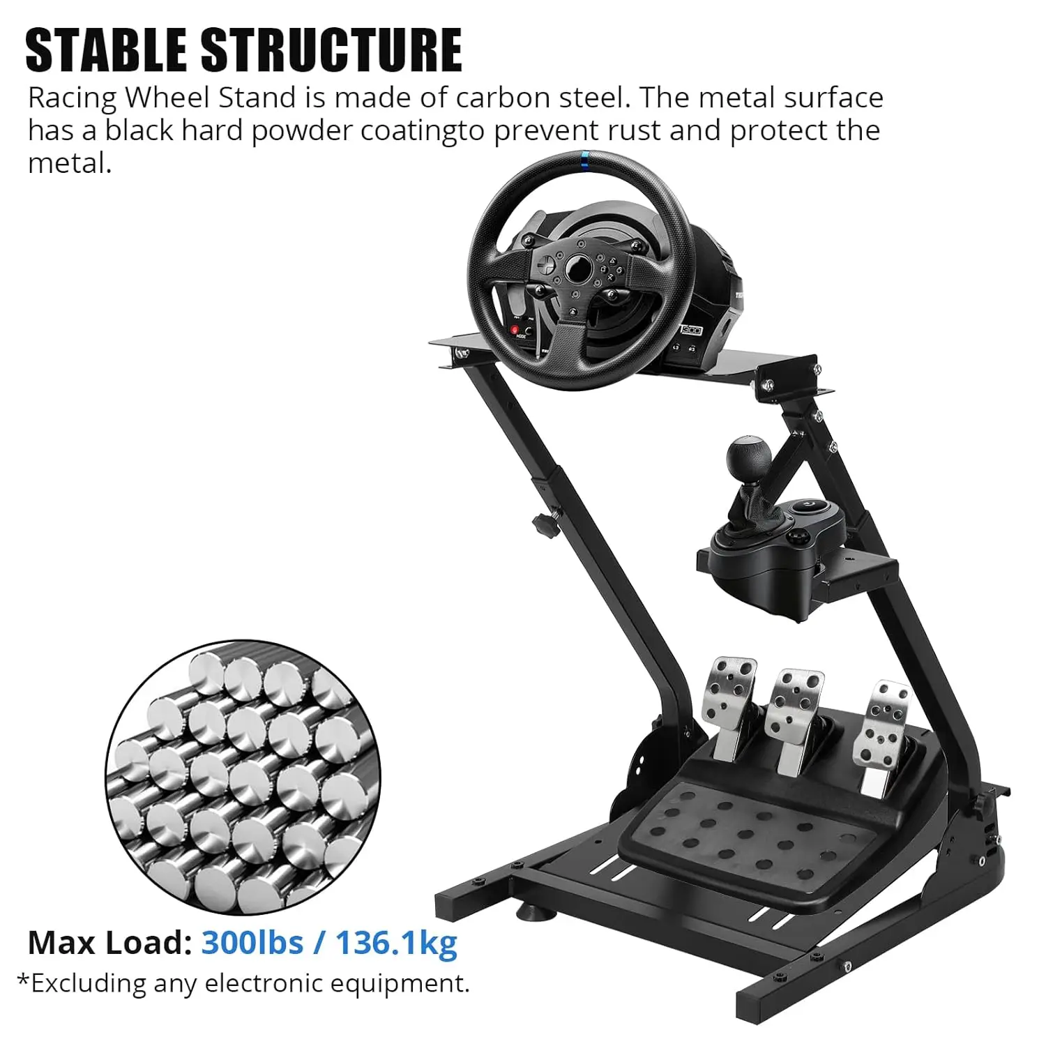 G920 Racing Steering Wheel Stand Shifter Mount fit Height Adjustable & Foldable Steering Wheal Stand for G25 G27 G29 Gaming