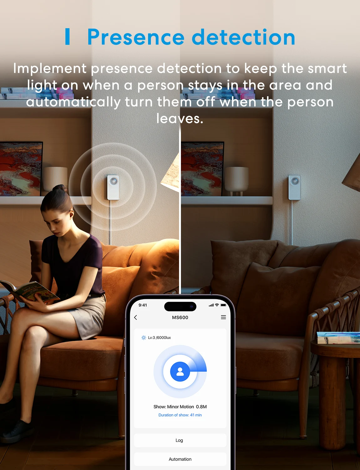 Meross Matter WiFi Human Presence Sensor Radar Detector With Luminance /Distance Detection Sensor For Smart Home Smart Life