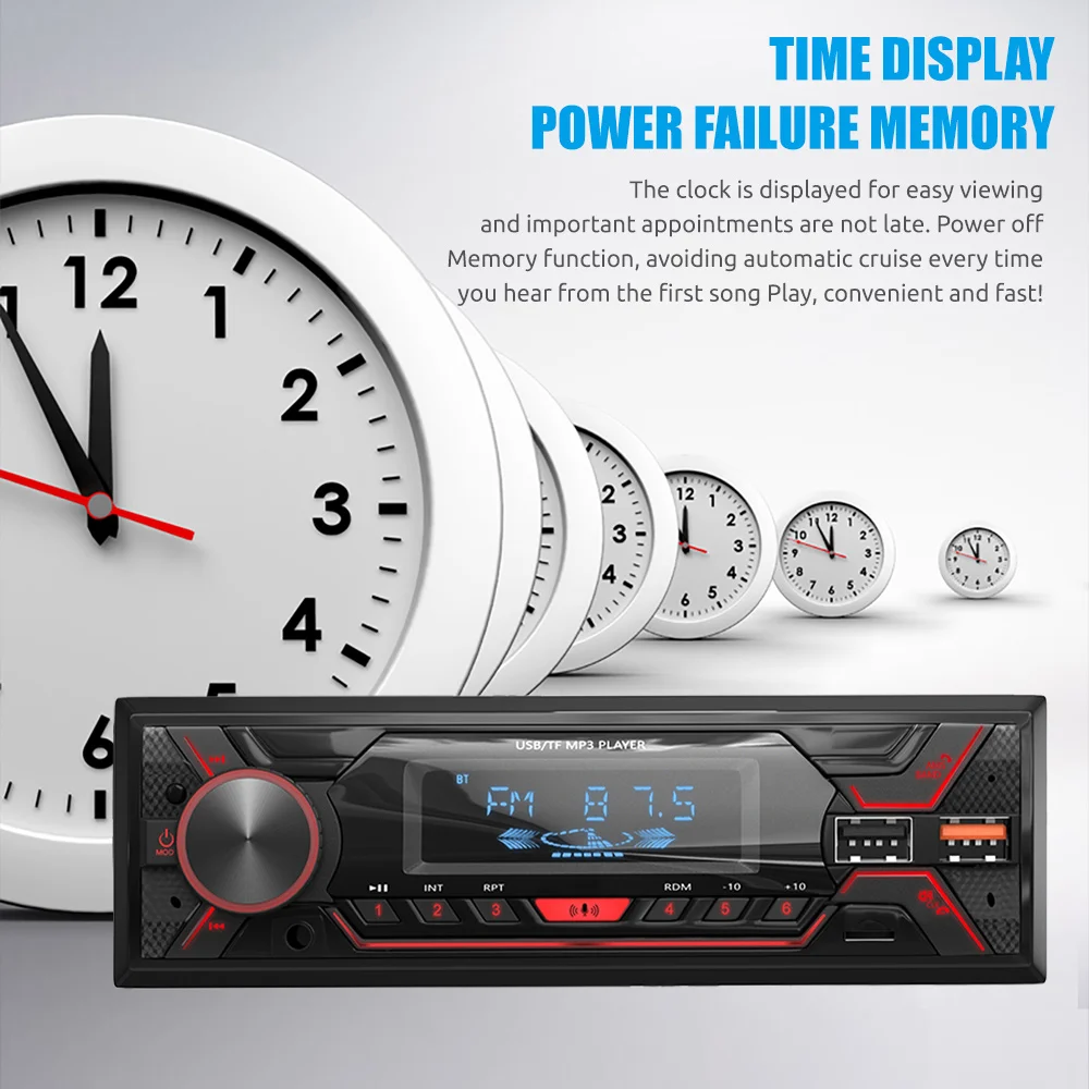 ESSGOO Car Stereo Radio Single 1Din Auto Stereo HandsFree Car Kit Bluetooth Car Autoradio Remote Control MP3 Player FM Car Audio