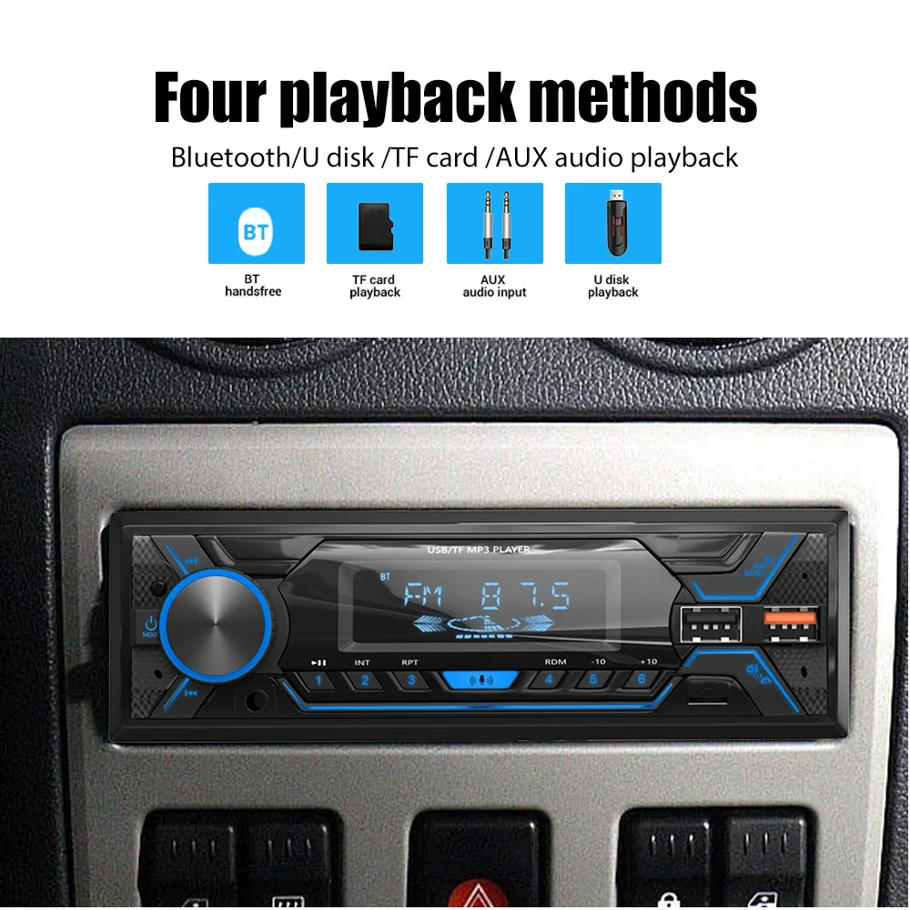 ESSGOO Car Stereo Radio Single 1Din Auto Stereo HandsFree Car Kit Bluetooth Car Autoradio Remote Control MP3 Player FM Car Audio