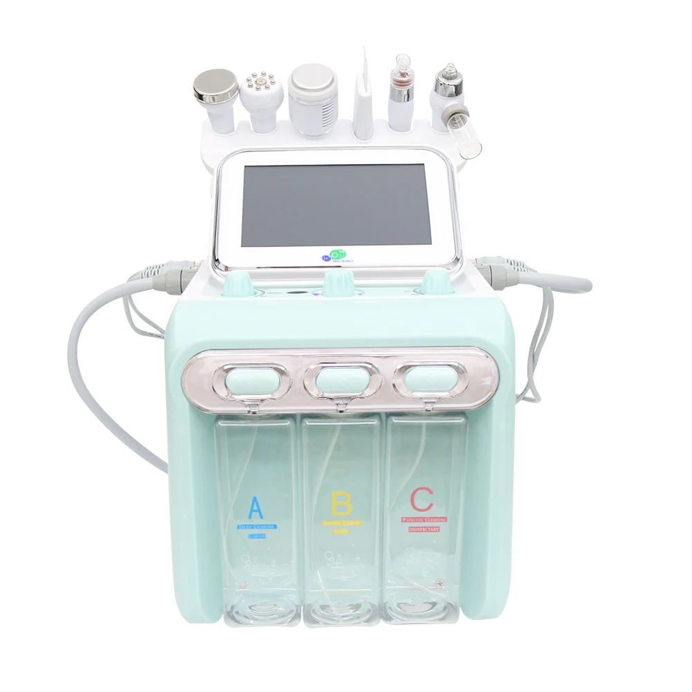 AOKO 6/7 In1 H2-O2 Hydro Dermabrasion Hydrogen dermabrasion Bio-lifting Spa Facial Ance Pore Cleaner Facial Bubble Machine