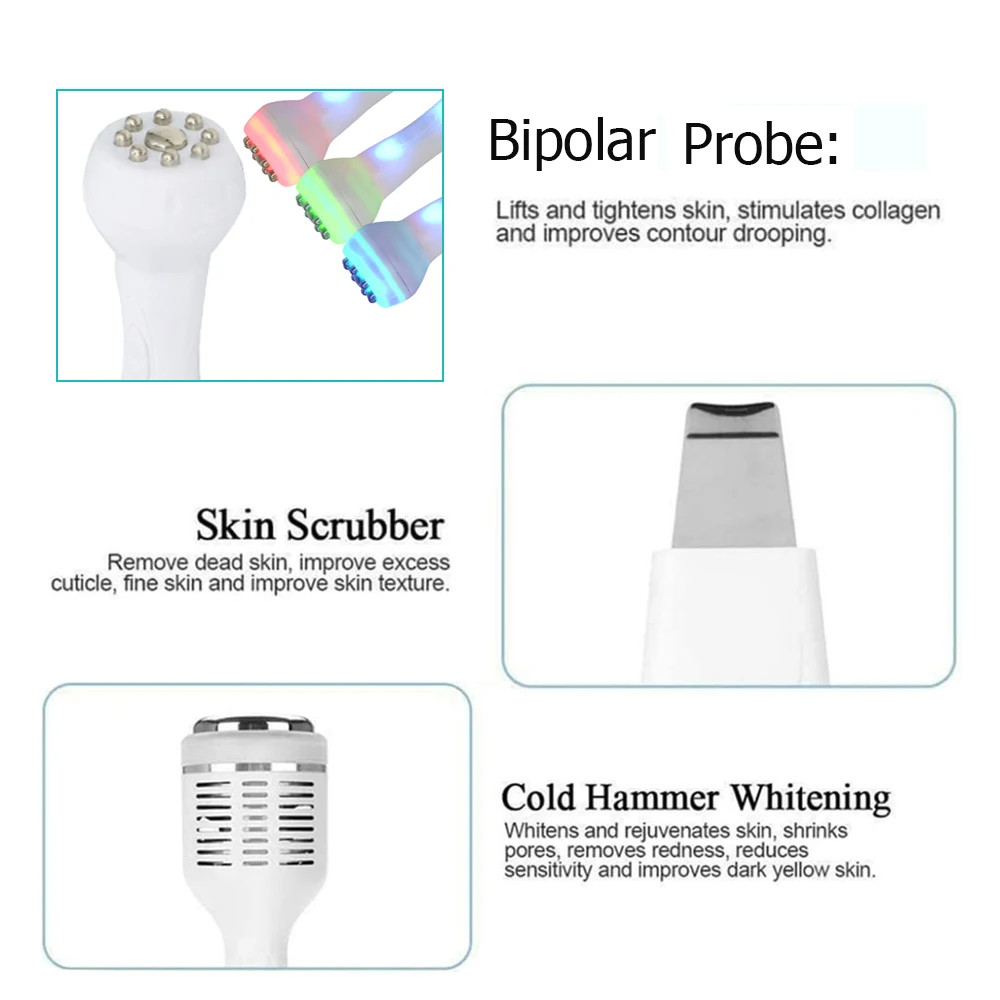 AOKO 6/7 In1 H2-O2 Hydro Dermabrasion Hydrogen dermabrasion Bio-lifting Spa Facial Ance Pore Cleaner Facial Bubble Machine