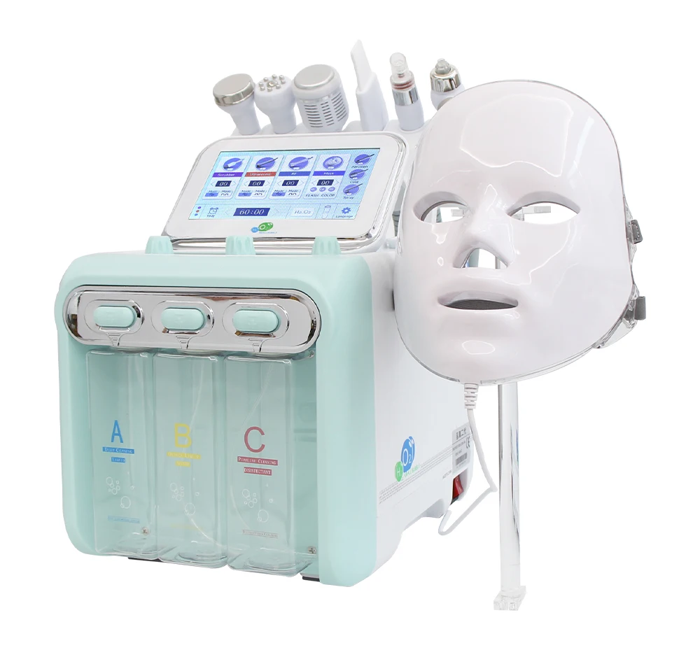 AOKO 6/7 In1 H2-O2 Hydro Dermabrasion Hydrogen dermabrasion Bio-lifting Spa Facial Ance Pore Cleaner Facial Bubble Machine