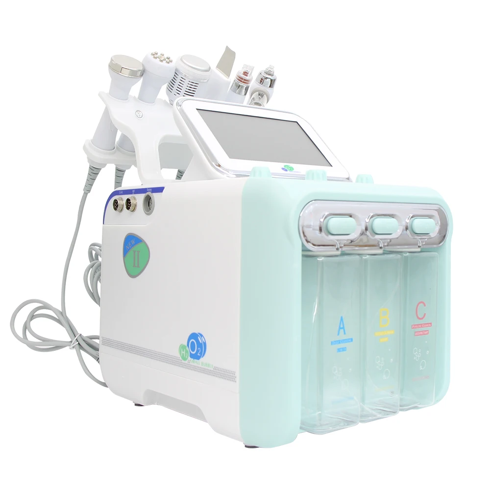 AOKO 6/7 In1 H2-O2 Hydro Dermabrasion Hydrogen dermabrasion Bio-lifting Spa Facial Ance Pore Cleaner Facial Bubble Machine