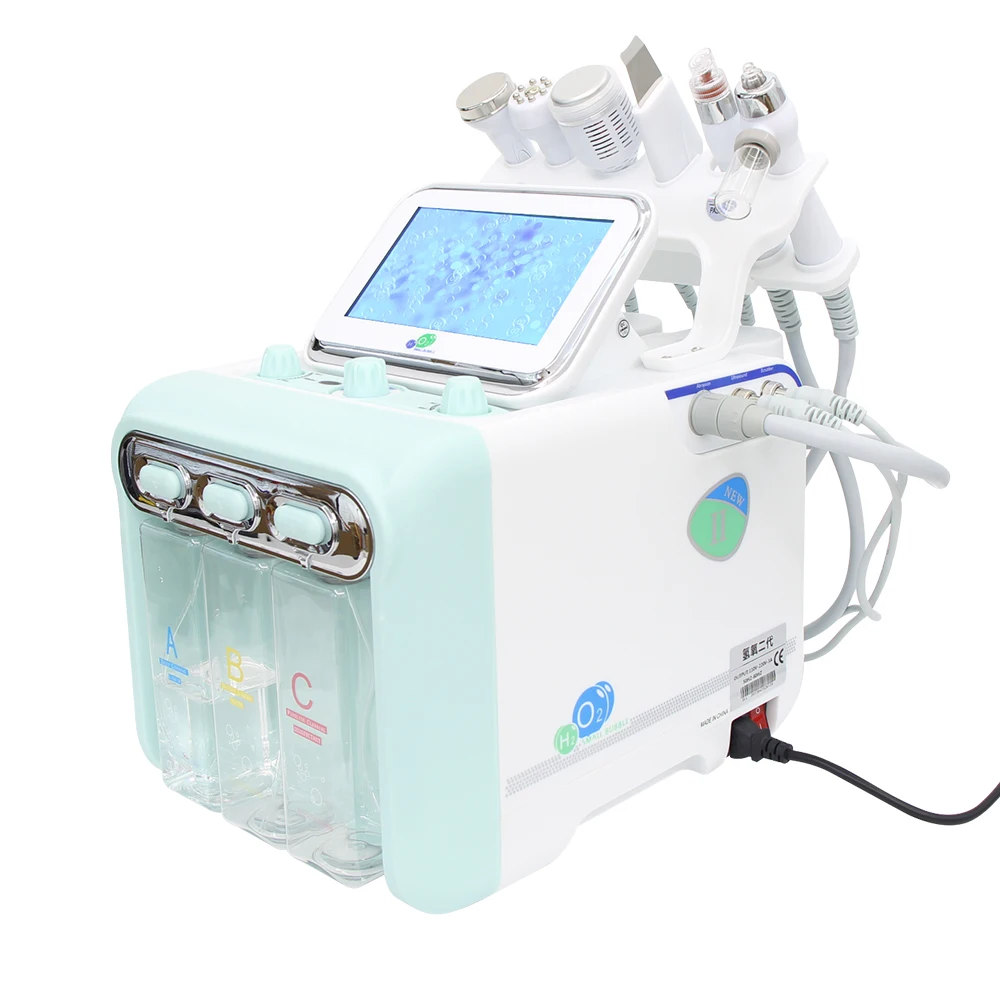 AOKO 6/7 In1 H2-O2 Hydro Dermabrasion Hydrogen dermabrasion Bio-lifting Spa Facial Ance Pore Cleaner Facial Bubble Machine