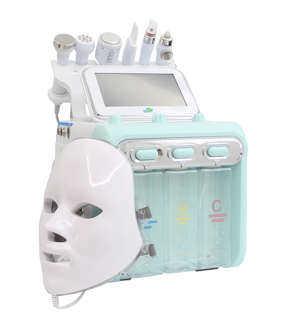 AOKO 6/7 In1 H2-O2 Hydro Dermabrasion Hydrogen dermabrasion Bio-lifting Spa Facial Ance Pore Cleaner Facial Bubble Machine