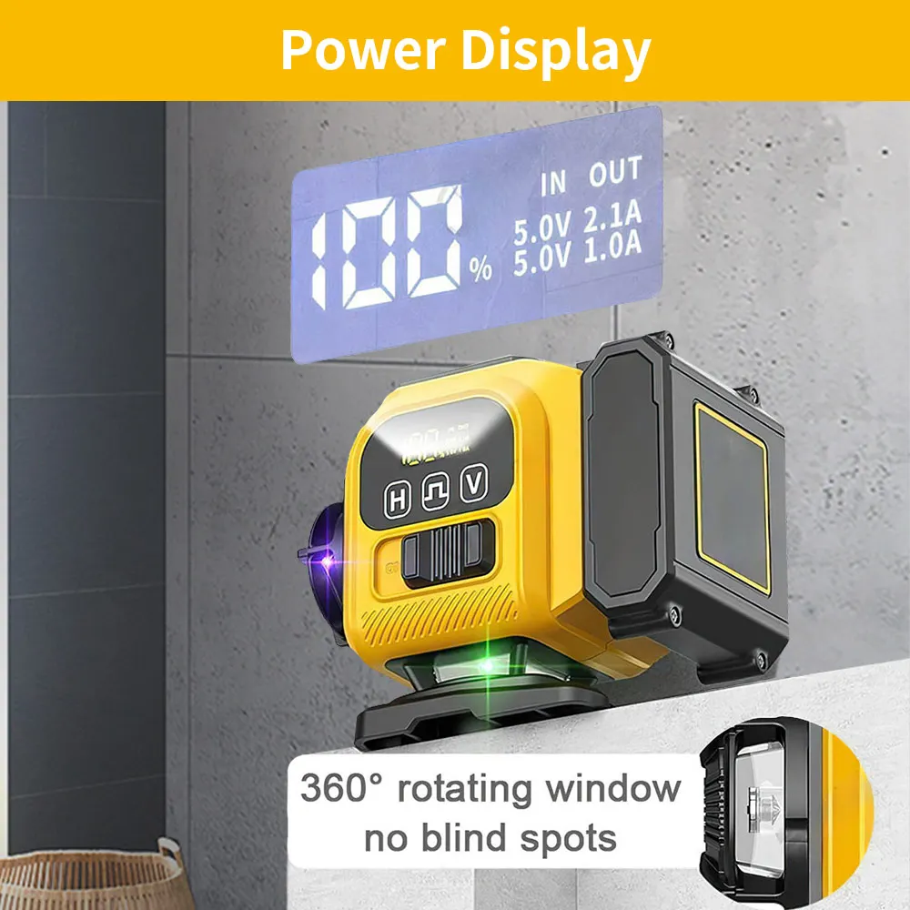 16 Lines 4D Laser Level Remote Control Green Red Purple Blue 4 Colors Beam 360° Horizontal & Vertical Powerful Lines Laser Leve