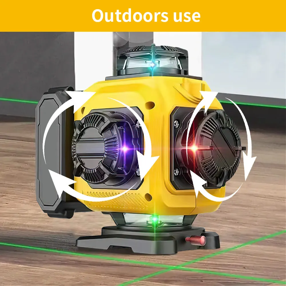 16 Lines 4D Laser Level Remote Control Green Red Purple Blue 4 Colors Beam 360° Horizontal & Vertical Powerful Lines Laser Leve