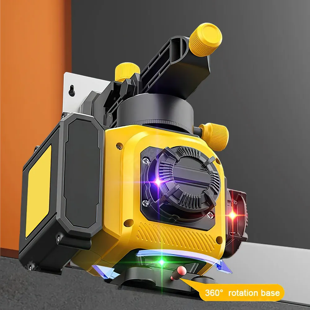 16 Lines 4D Laser Level Remote Control Green Red Purple Blue 4 Colors Beam 360° Horizontal & Vertical Powerful Lines Laser Leve