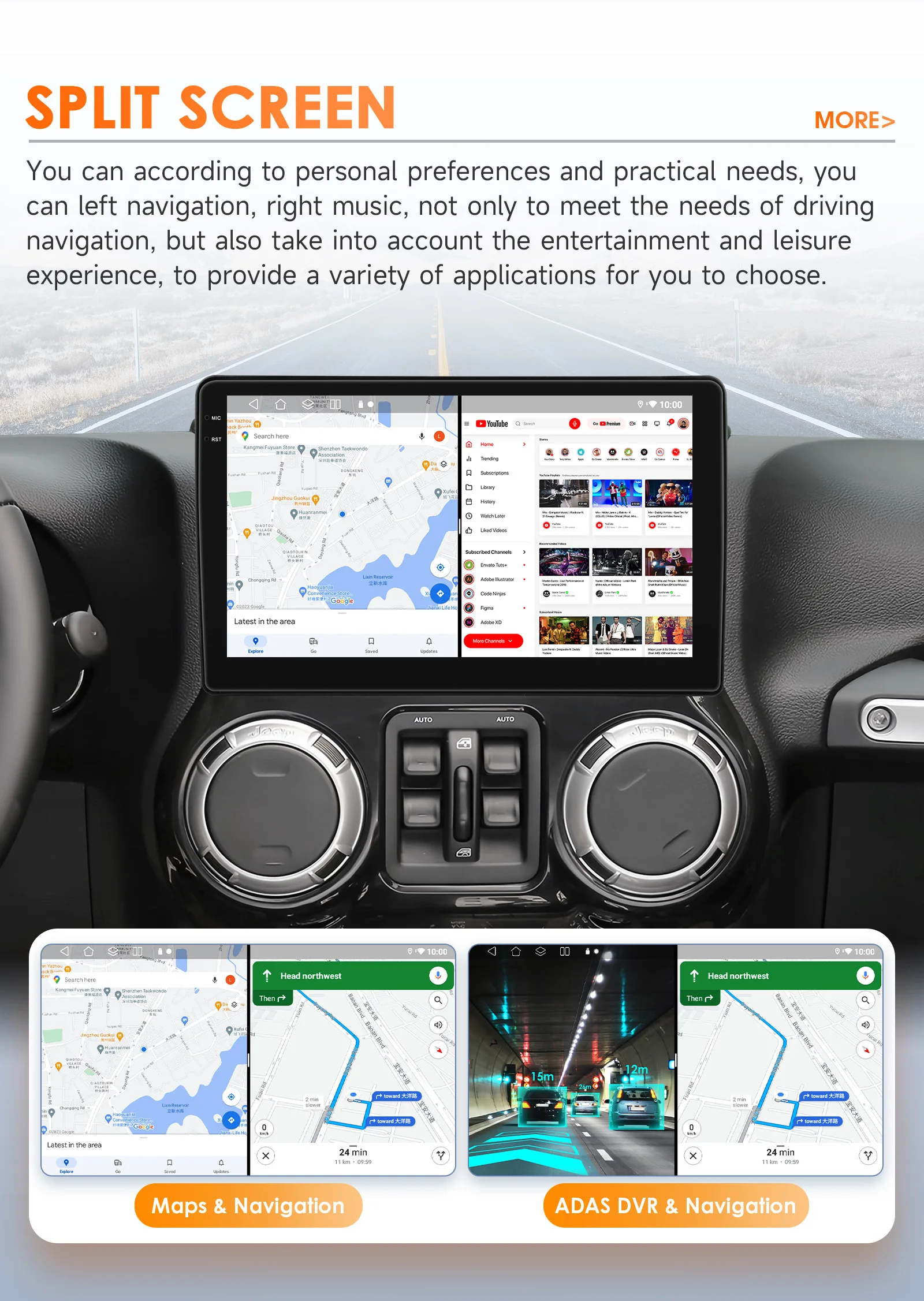 Hizpo 10.1" Android Car Radio For JEEP Compass Patriot Chrysler 300C Sebring Liberty Dodge Wrangler Multimedia Video Player Navi