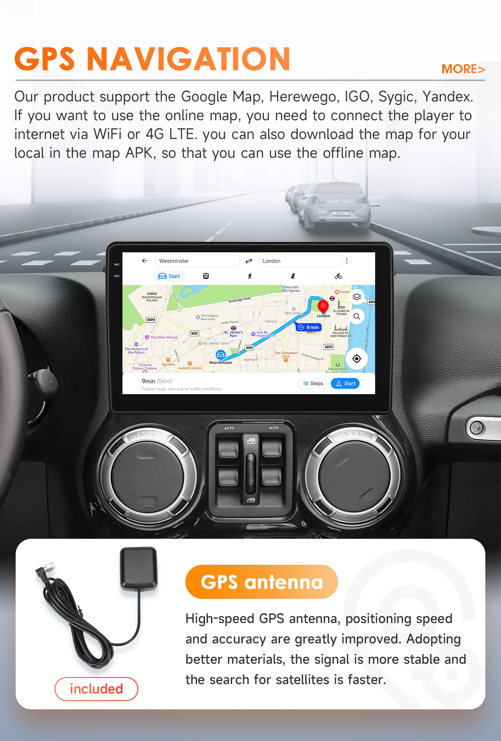 Hizpo 10.1" Android Car Radio For JEEP Compass Patriot Chrysler 300C Sebring Liberty Dodge Wrangler Multimedia Video Player Navi