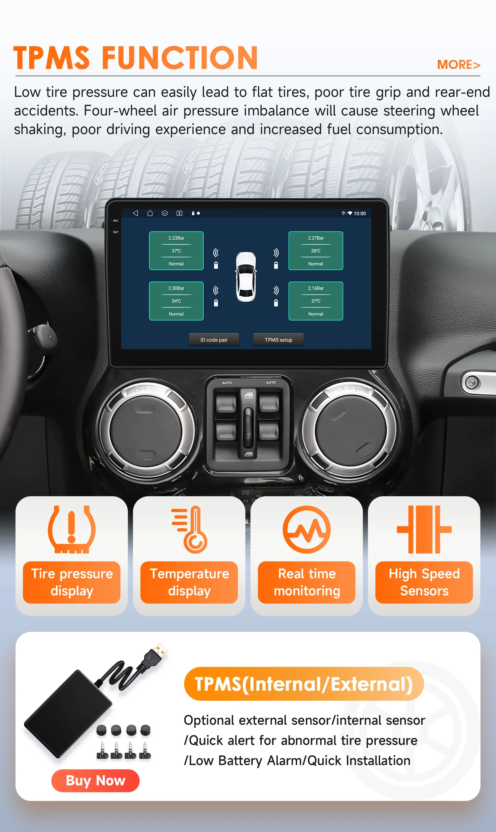 Hizpo 10.1" Android Car Radio For JEEP Compass Patriot Chrysler 300C Sebring Liberty Dodge Wrangler Multimedia Video Player Navi