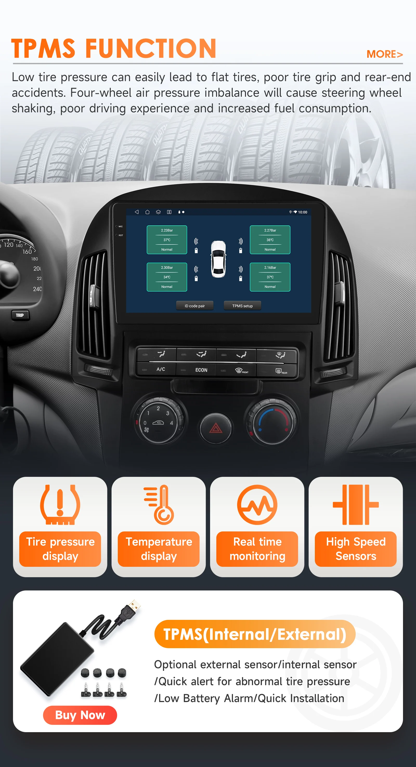 Hizpo 2Din 9inch Android14 Car Radio for Hyundai i30 AT MT 2006 - 2011 SWC BT 4G DSP RDS GPS Snapdragon 6115 Auto CarPlay