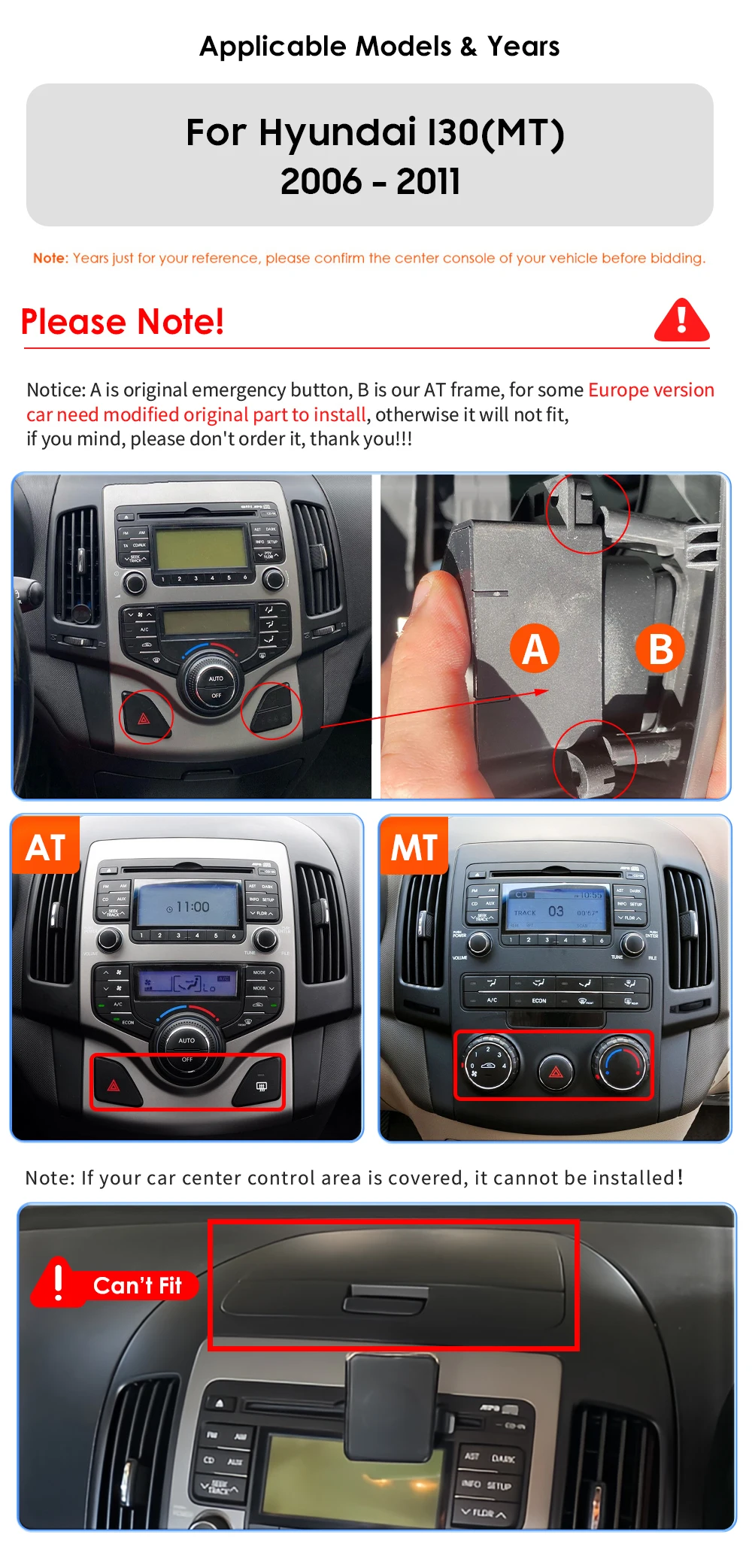 Hizpo 2Din 9inch Android14 Car Radio for Hyundai i30 AT MT 2006 - 2011 SWC BT 4G DSP RDS GPS Snapdragon 6115 Auto CarPlay