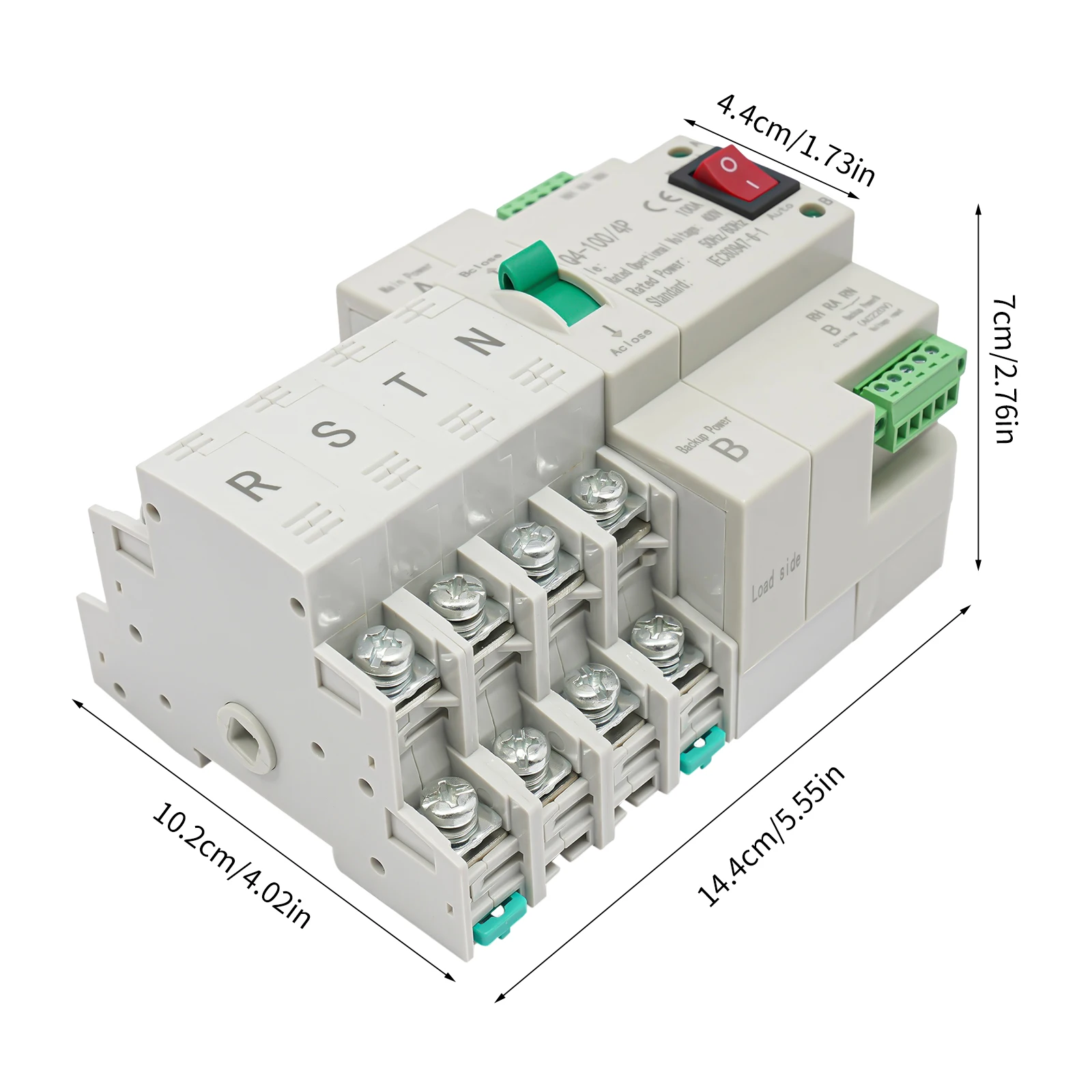 100A 4P Automatic Switch,Dual Power Mini Generator Automatic Transfer Switch Changeover Switch