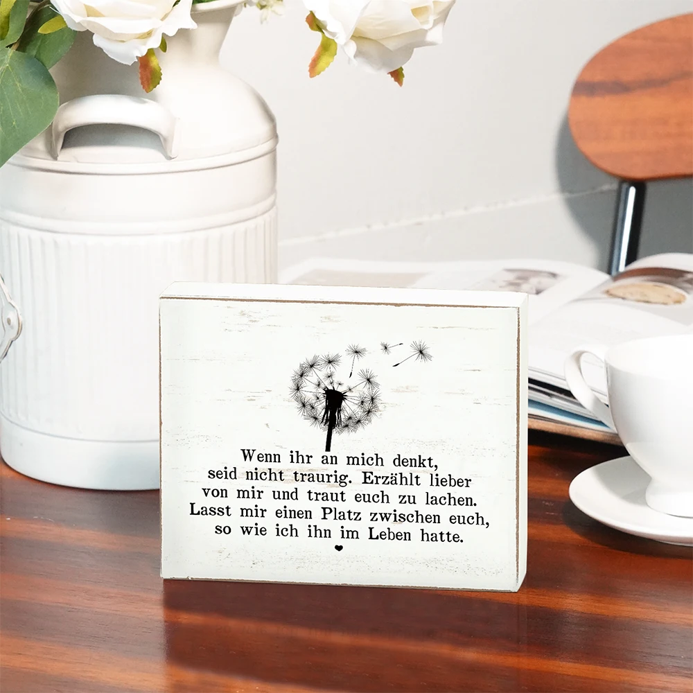 Putuo Decor German Box Sign, Wenn Ihr an Mich Denkt, Seid Nicht Traurig. Erzählt Lieber Von Mir Und Traut Euch Zu Lachen