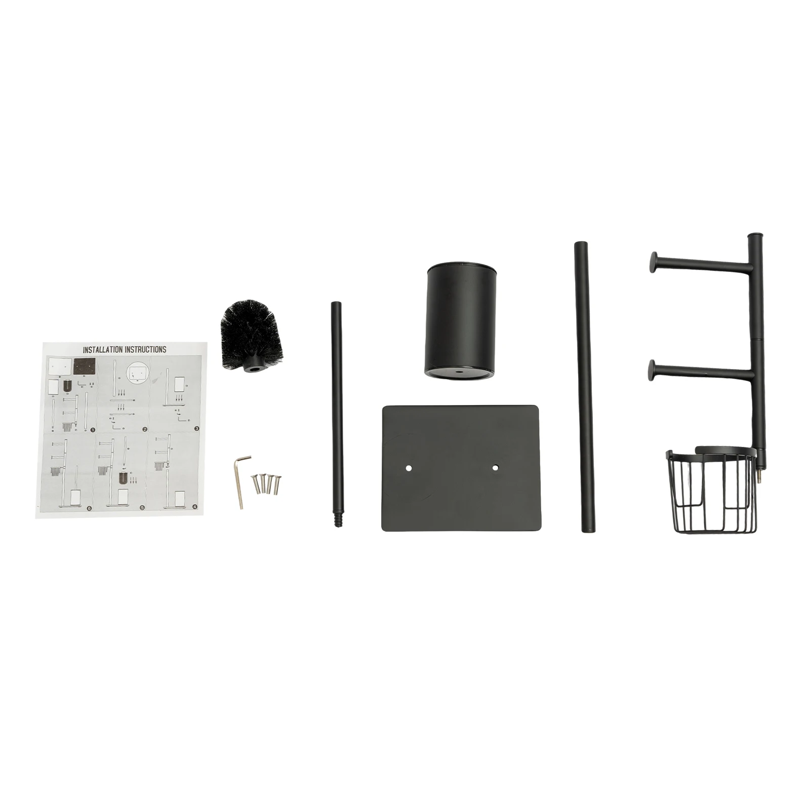 Toilet Brush Holder With Toilet Paper Holder Vertical Integrated Storage Rack Multifunctional Storage Shelf