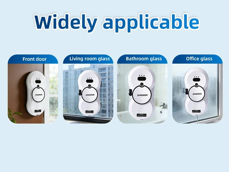 DIVEDEER Smart Water Spray Window Cleaning Robot High Suction Electric Window Cleaner Double-sided Glass Vacuum Cleaner