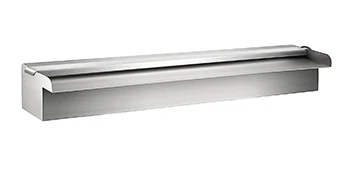 SucceBuy Pool Fountain Stainless Steel Pool Waterfall 23.6" x 4.5" x 3.1"(W x D x H) with LED Strip Light  Waterfall Spillway
