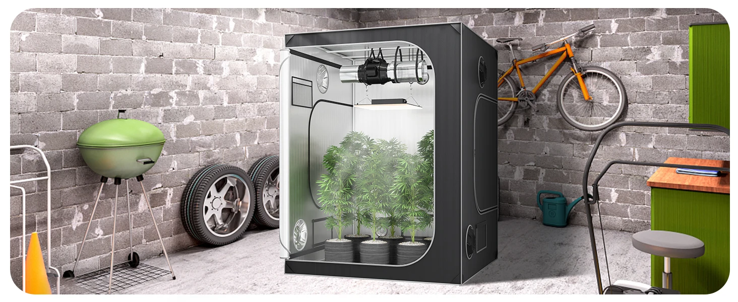 SucceBuy Grow Tent High Reflective 2000D Mylar Hydroponic Growing Tent with Observation Window Tool Bag for Indoor Plant Growing