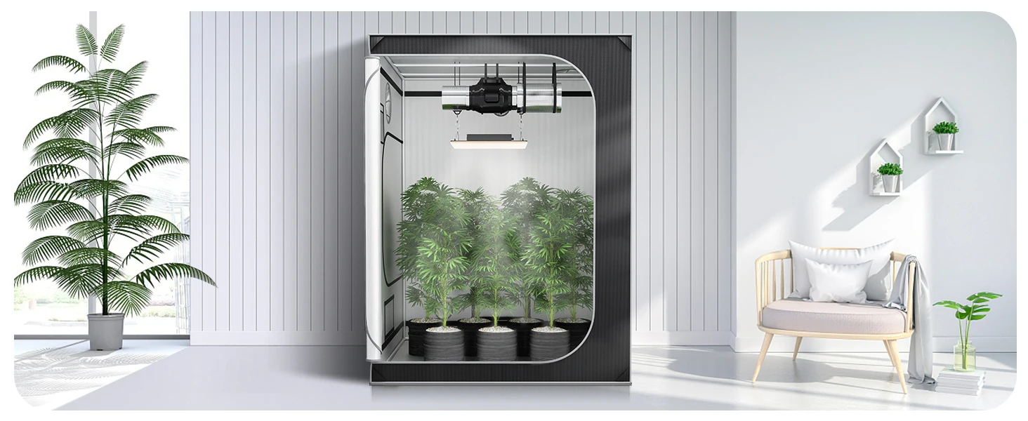 SucceBuy Grow Tent High Reflective 2000D Mylar Hydroponic Growing Tent with Observation Window Tool Bag for Indoor Plant Growing