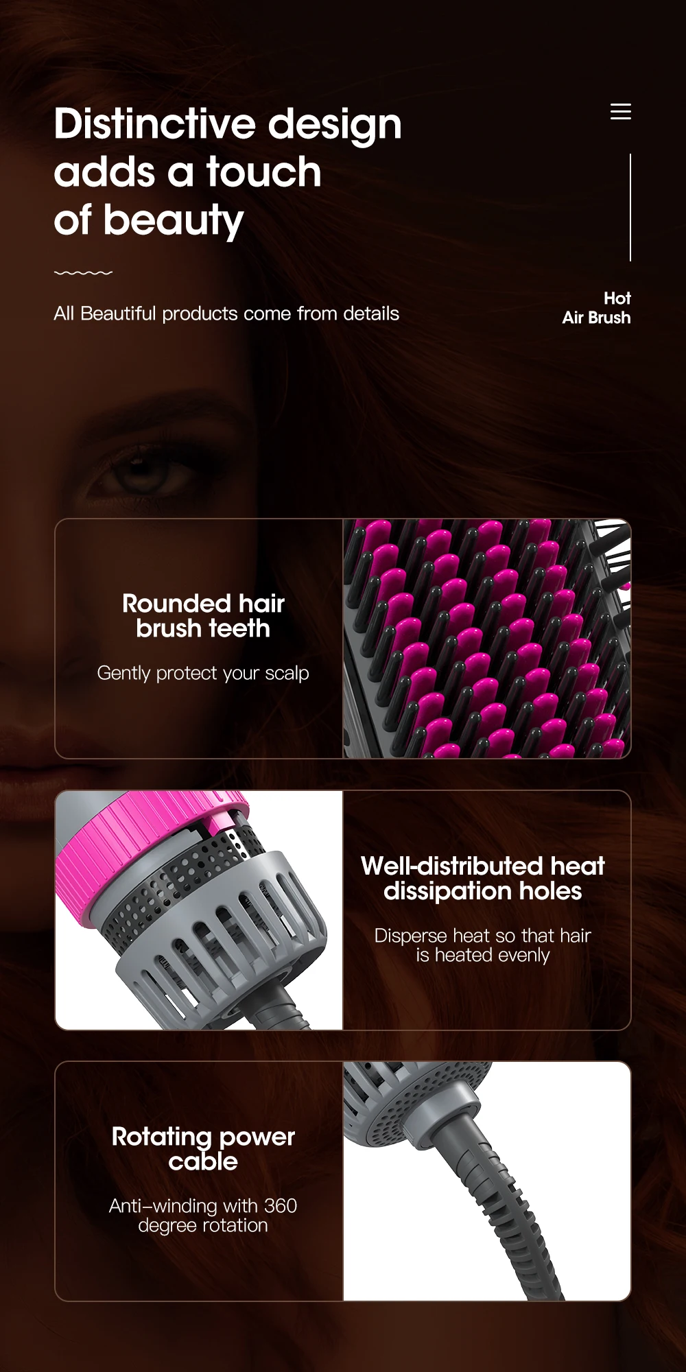 Kinseibeauty Hair Dryer and Straightening Brush 2IN1 Ion Hair Straightener Hair Brush Electric Hot Air Brush Anti-ironing Blower