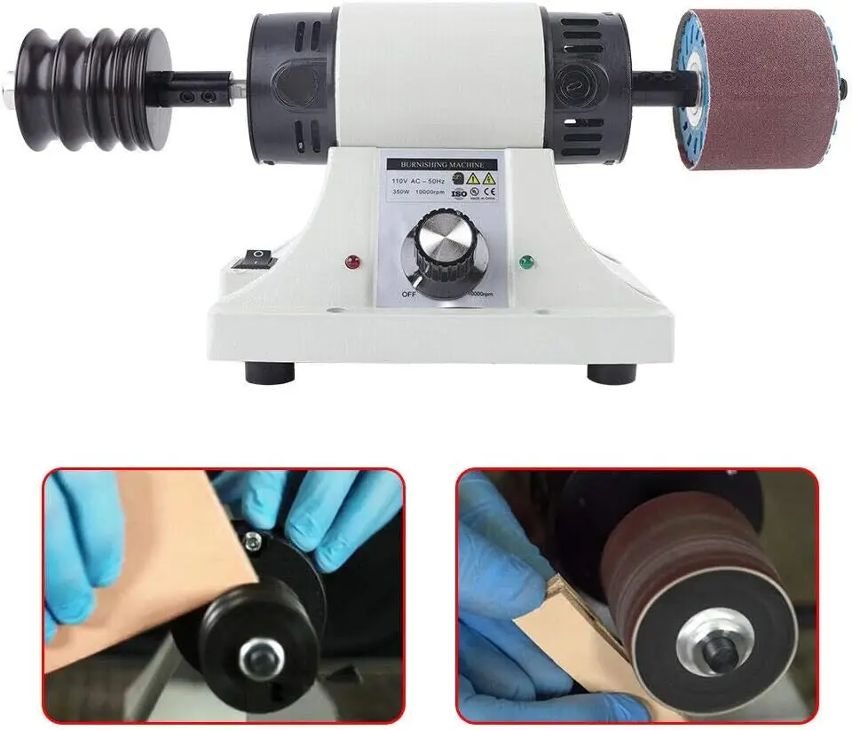 350W Leder Poliermaschine Lederprodukt Polieren Poliergerät 0-8000 U/min Einstellbar,Leather Polierer