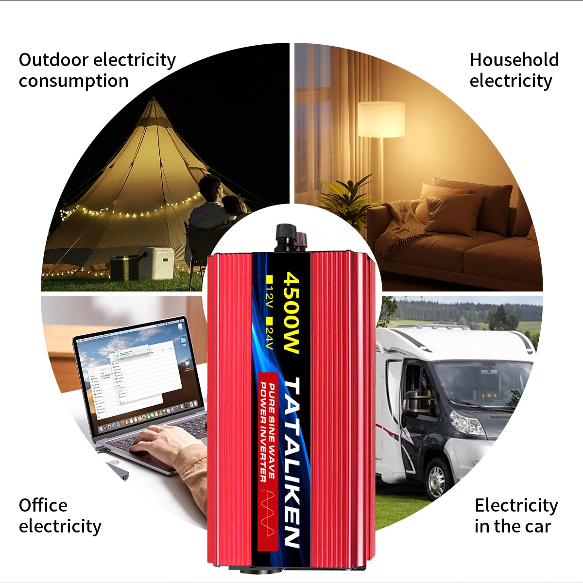 EU Socket Pure Sine Wave Inverter 1000W/300W/5000W/6000W DC 12V To AC 220V 50HZ Power Inverter Charger Converter Adapter