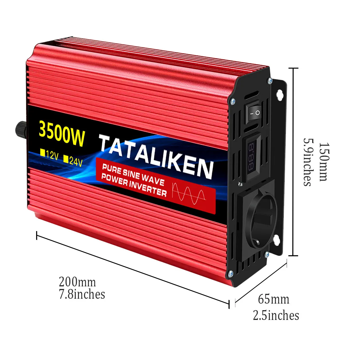 EU Socket Pure Sine Wave Inverter 1000W/300W/5000W/6000W DC 12V To AC 220V 50HZ Power Inverter Charger Converter Adapter