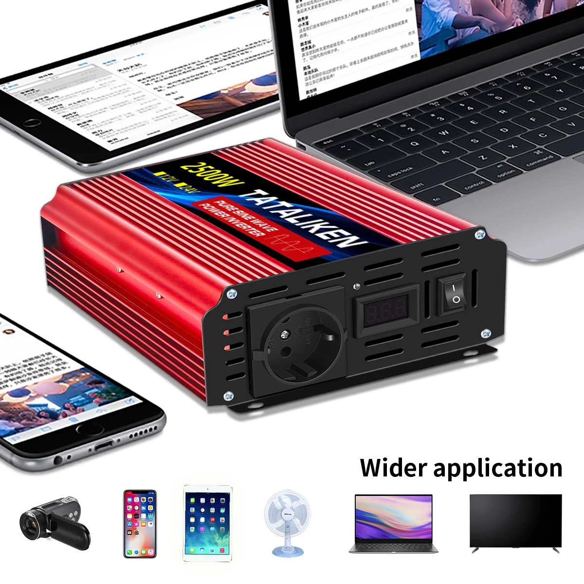 EU Socket Pure Sine Wave Inverter 1000W/300W/5000W/6000W DC 12V To AC 220V 50HZ Power Inverter Charger Converter Adapter
