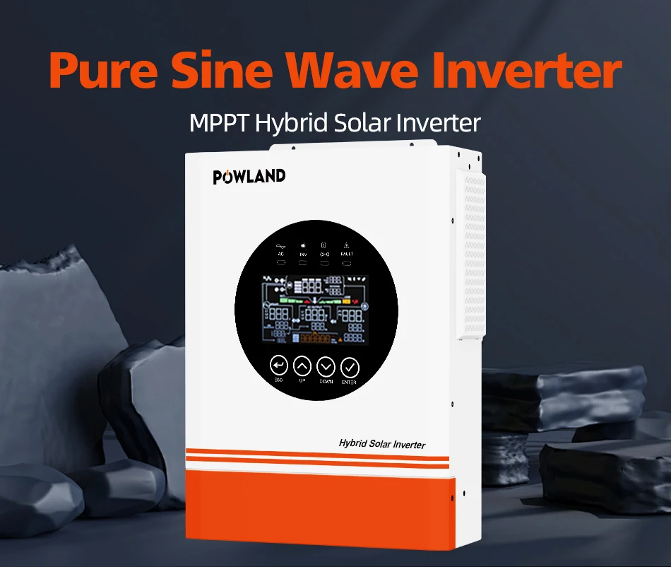 POWLAND 13KW Soalr Inverter MPPT 120A Charger PV Input 500Vdc 18000W 220VAC 48VDC Pure Sine Wave inverter DC/AC With WiFI BMS
