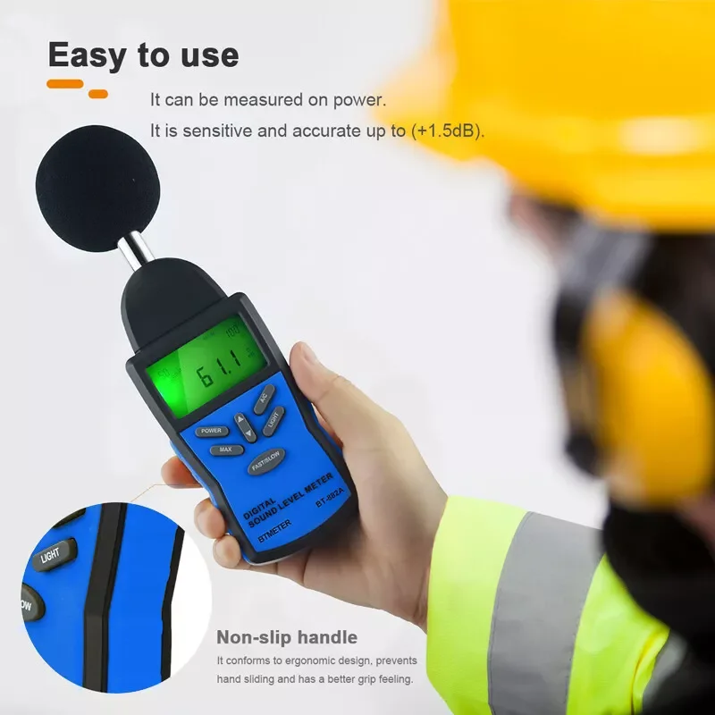 BTMETER BT-822A Sound level meter Decibel Noise level meter 30~130dB Environmental Quality Tester Tool Sensitively adjustable