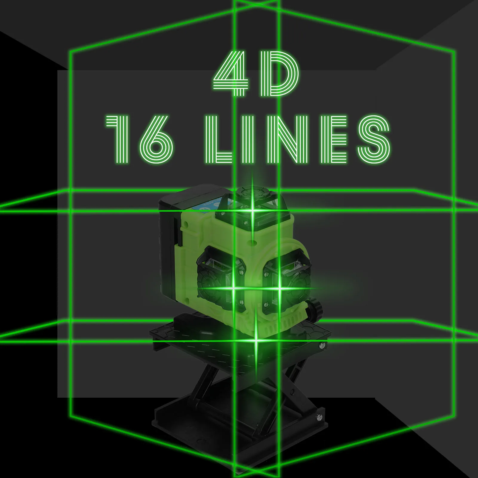 Multifunctional 16 Lines Green Light Laser Level 4D Self-leveling Machine Lithium Battery 360 Leveling Tool Ground Wall Sticker