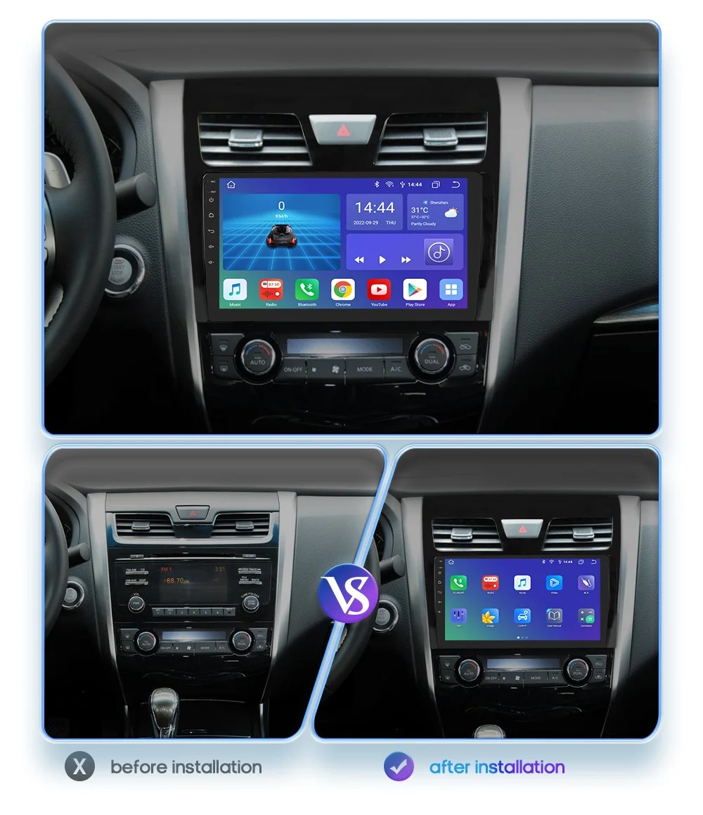 Hizpo 2Din 10.1inch Android13 Car Radio for Nissan ALTIMA TEANA 3 2013 - 2018 Navigation GPS RDS DSP BT 4G CarPlay Android Auto