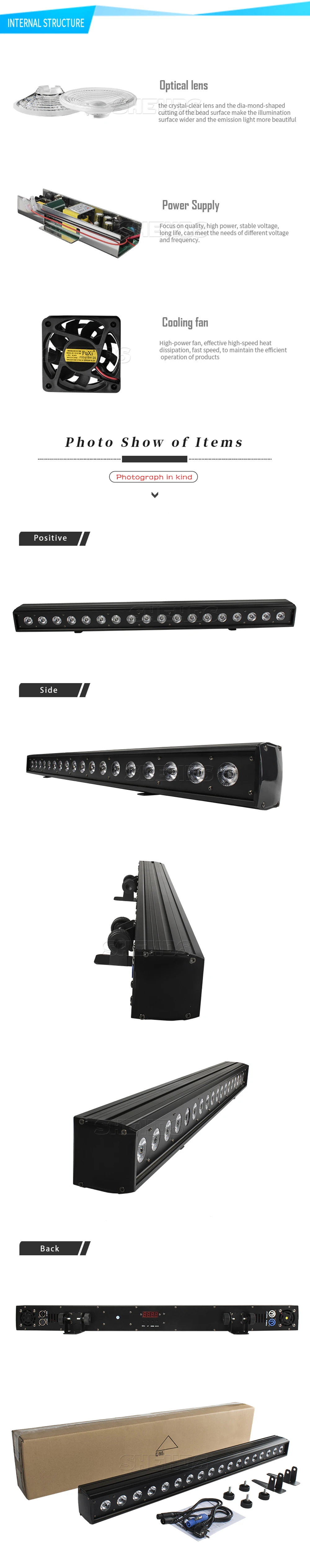 SHEHDS 1/2/4pcs LED 18x18W Wash Wall Floodlight DMX512 Flood Down Lighting for Dj Disco Wedding Christmas Lights Audience