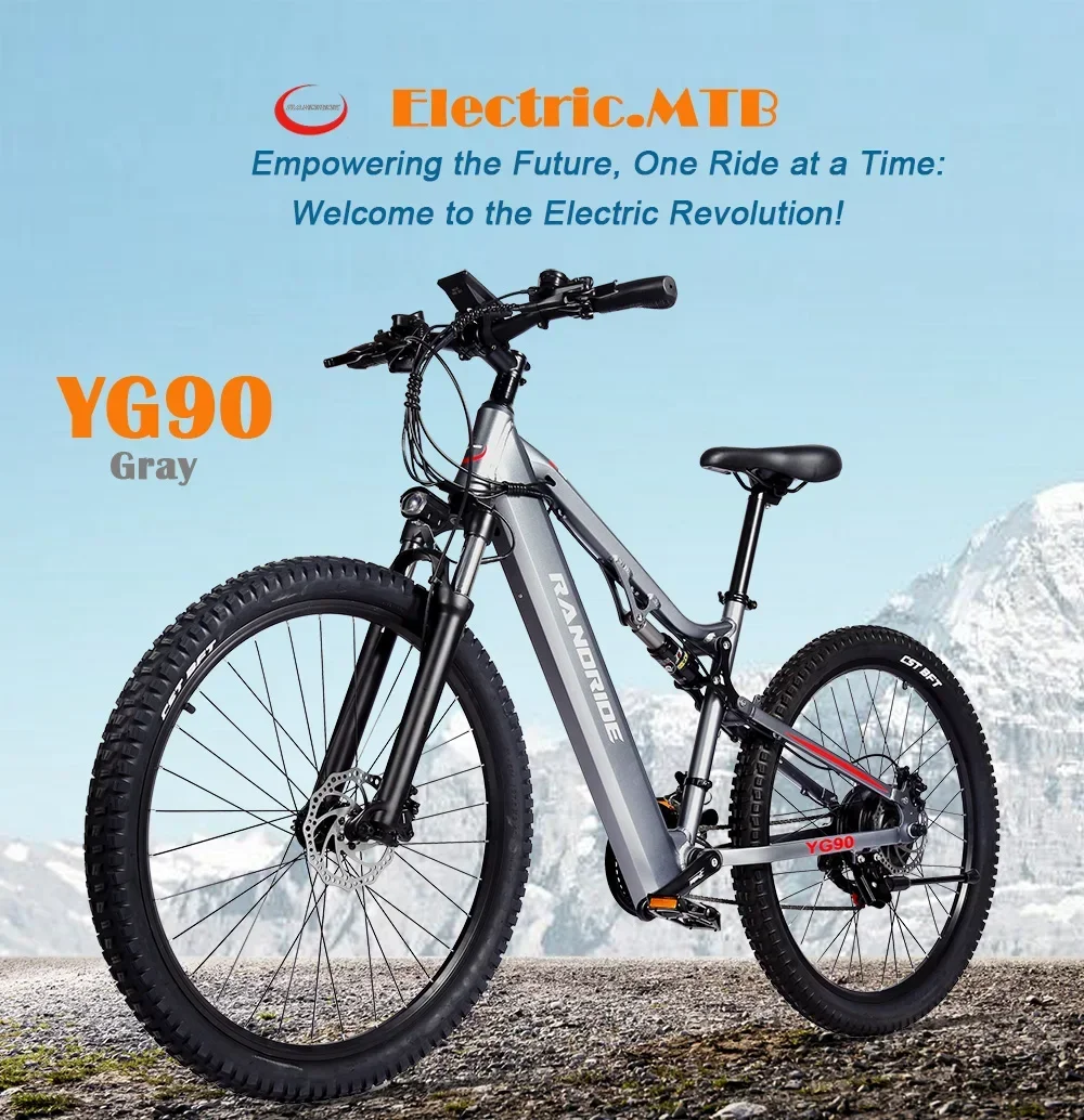 YG90 E-bike 1000W Motor 48V17AH Lithium Battery 27.5 inch All terrain Tire Electric Bicycle Hydraulic Brake Adult Electric Bike