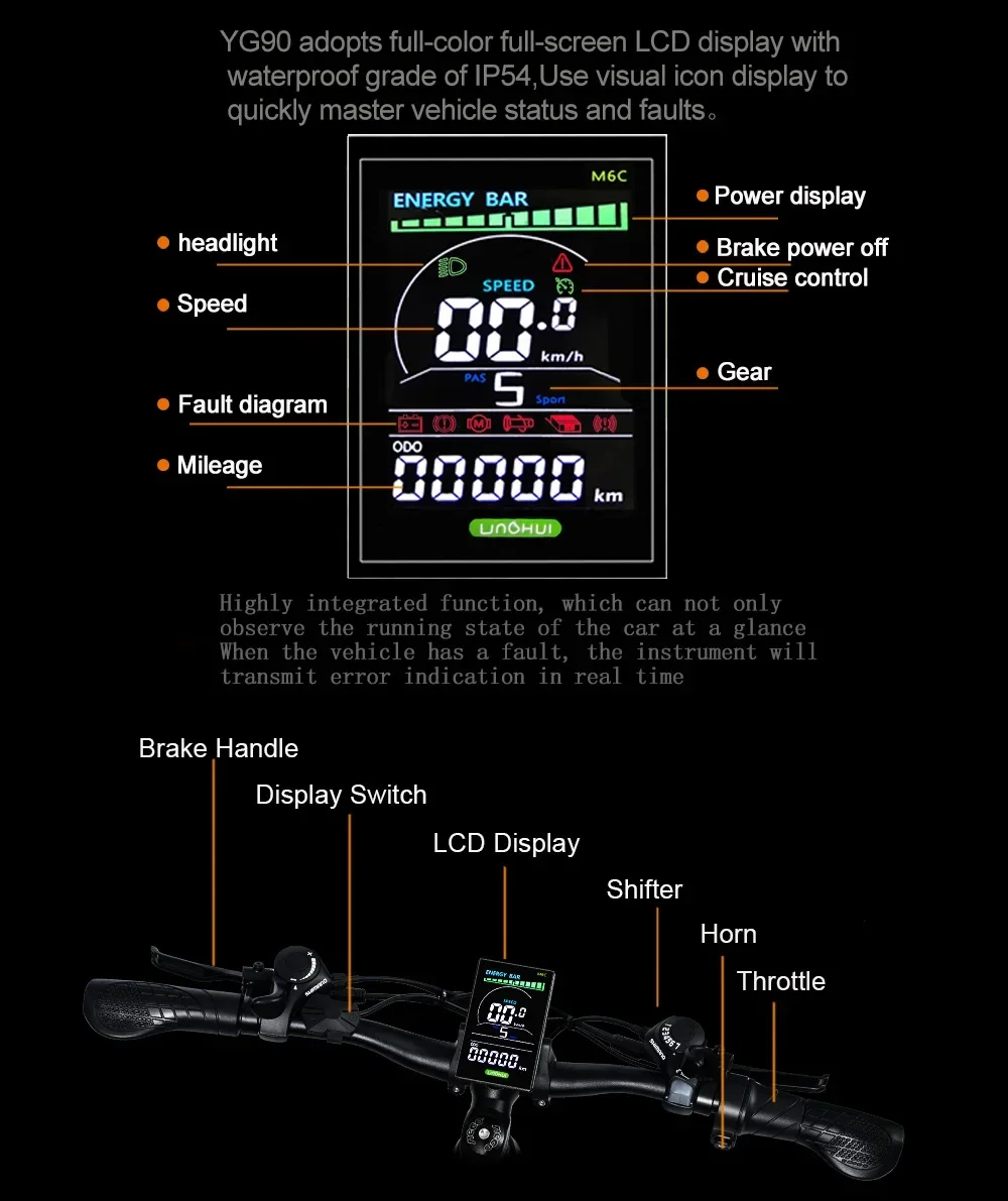 YG90 E-bike 1000W Motor 48V17AH Lithium Battery 27.5 inch All terrain Tire Electric Bicycle Hydraulic Brake Adult Electric Bike