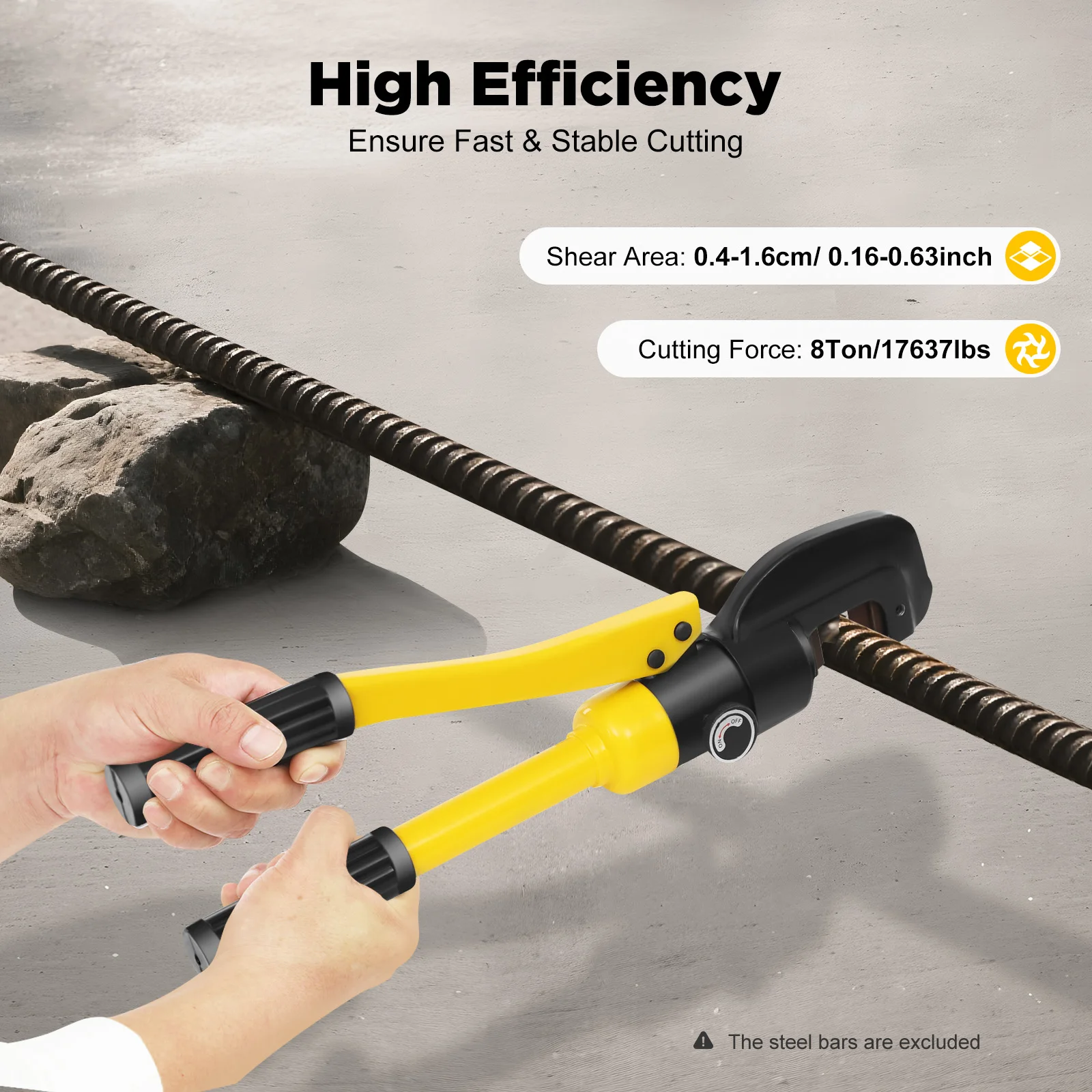8 Ton Hydraulic Rebar Cutter Hydraulic Clamp Steel Bar Cutting Handheld Cutting Tool 16mm for Metal Chain Steel