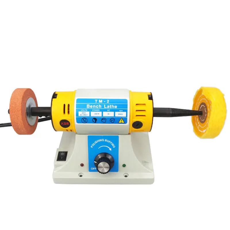 220V 350W Stone Polishing Machine DIY Woodworking Jade Jewelry Dental Bench Lathe Machine Grinding Machine Sanding Tools