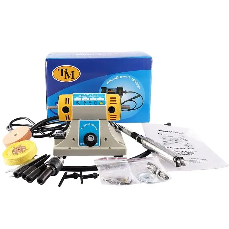 220V 350W Stone Polishing Machine DIY Woodworking Jade Jewelry Dental Bench Lathe Machine Grinding Machine Sanding Tools