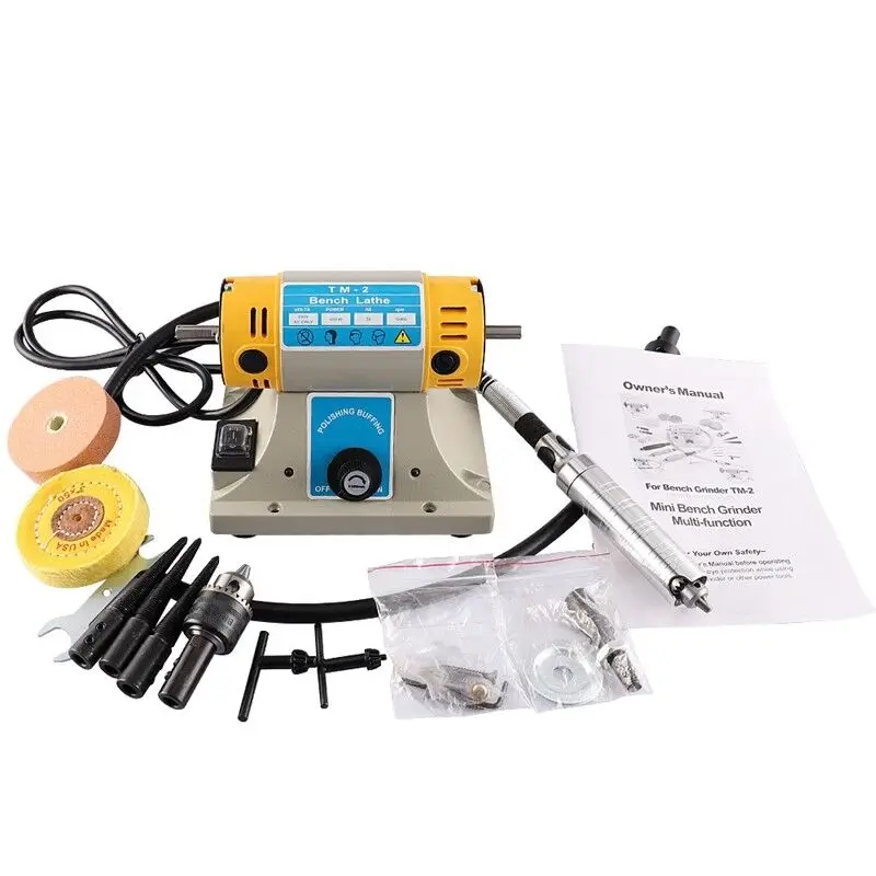220V 350W Stone Polishing Machine DIY Woodworking Jade Jewelry Dental Bench Lathe Machine Grinding Machine Sanding Tools