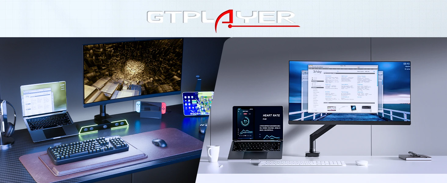 GTPLAYER Monitor Mount Mount Monitor Arm Monitor Holder For 13 To 32 Inch Screens Single Monitor Arm Stand Holds 2 ~ 10 kg