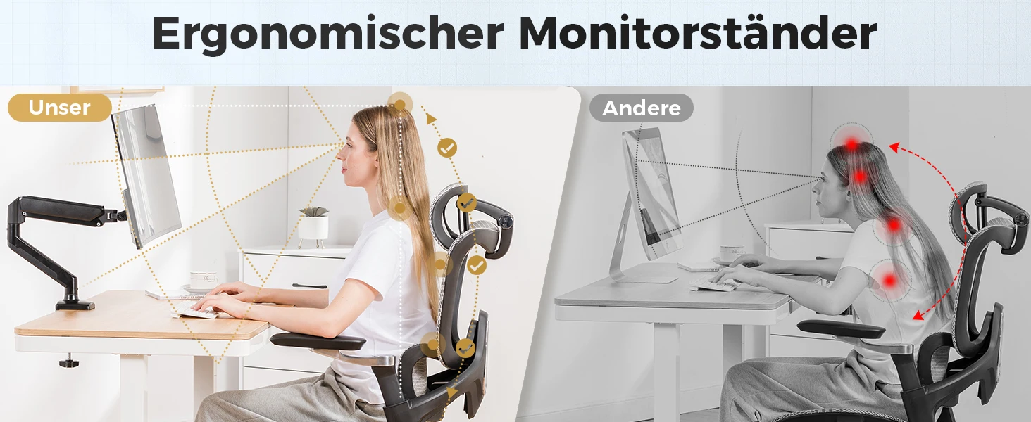 GTPLAYER Monitor Mount Mount Monitor Arm Monitor Holder For 13 To 32 Inch Screens Single Monitor Arm Stand Holds 2 ~ 10 kg