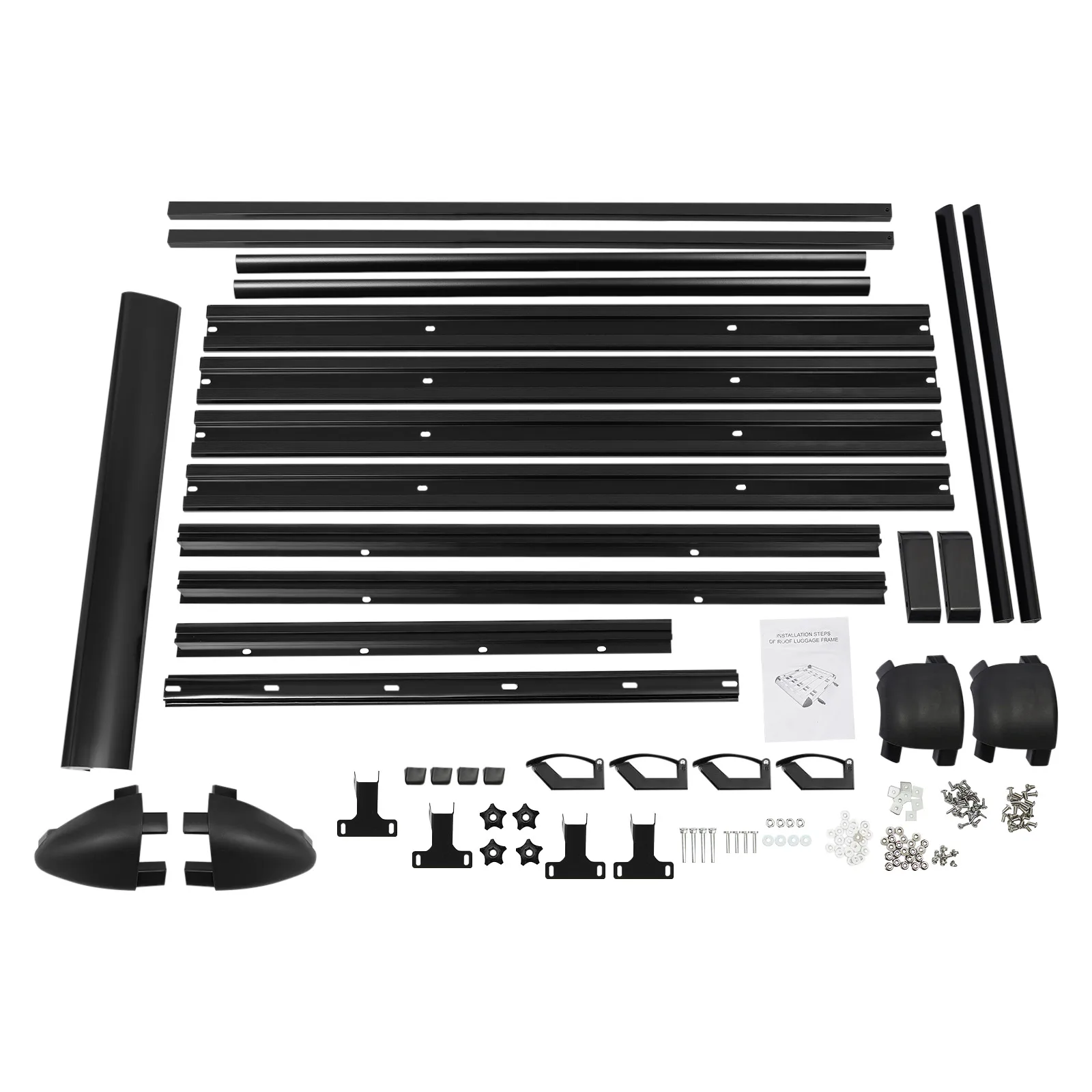 140x100cm/160×100cm Universal Aluminum Car Roof Rack Cargo Basket Tray Luggage Carrier Black Load 150kg for SUV w/Built-in Racks